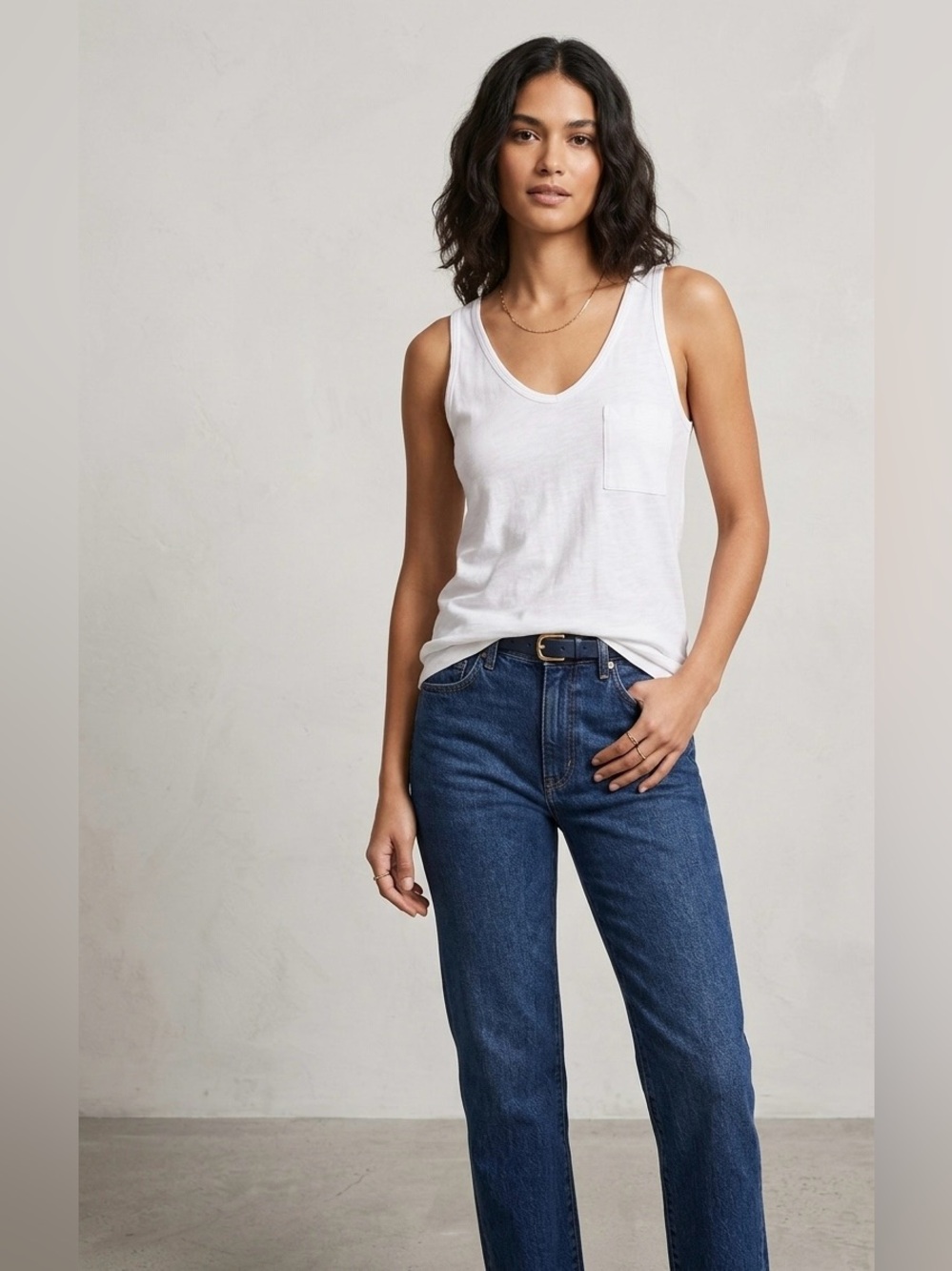 Theory Pima Cotton Tank Top – White, Size Small